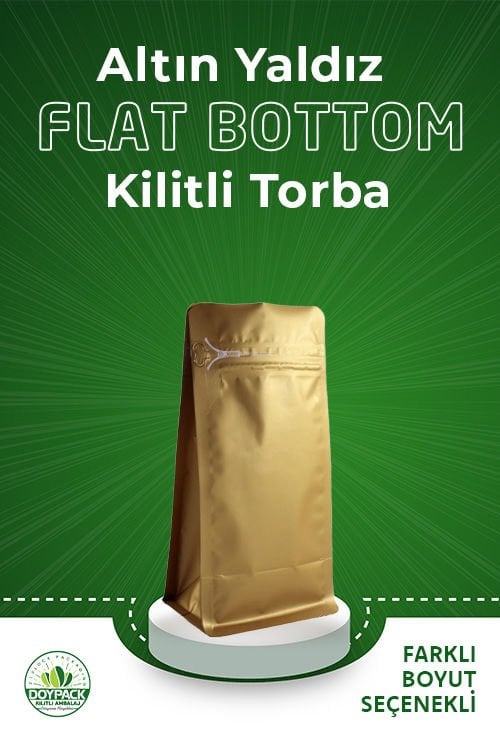 Altın Yaldız Kilitli Flat Bottom Buradan Açınız Torba 11x21+4 Cm 250 Gr