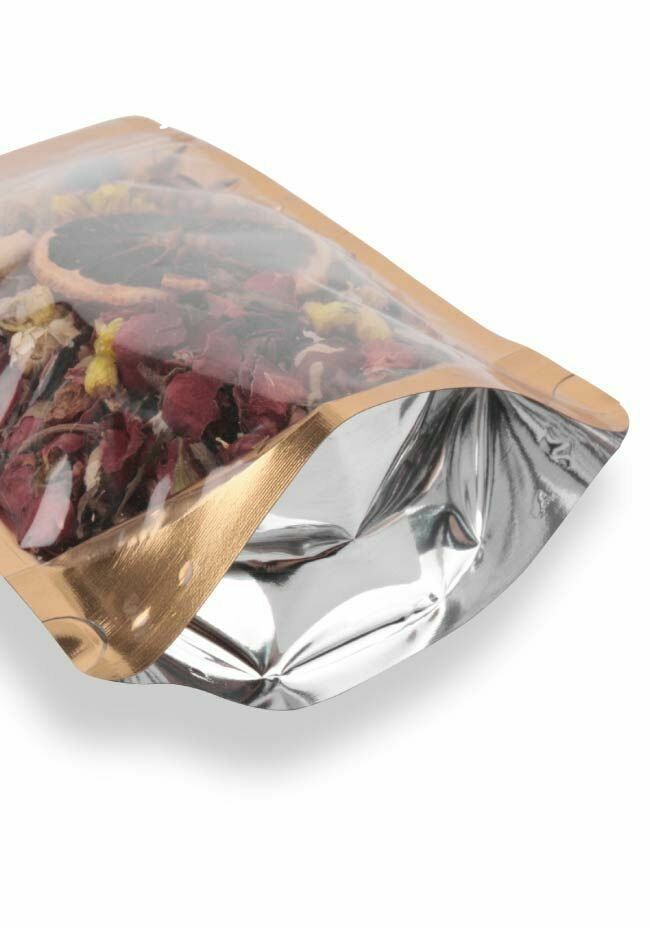 Şeffaf Metalize Gold Kilitli Doypack 1500 - 16x27cm