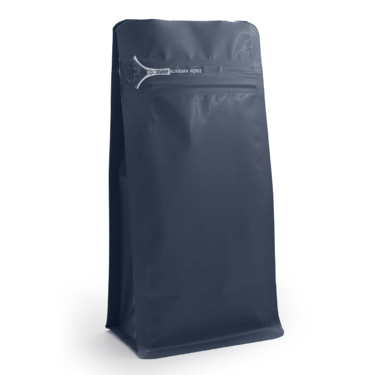 Mavi Kilitli Flat Bottom Buradan Açınız Torba 11x21+4 Cm 250 Gr