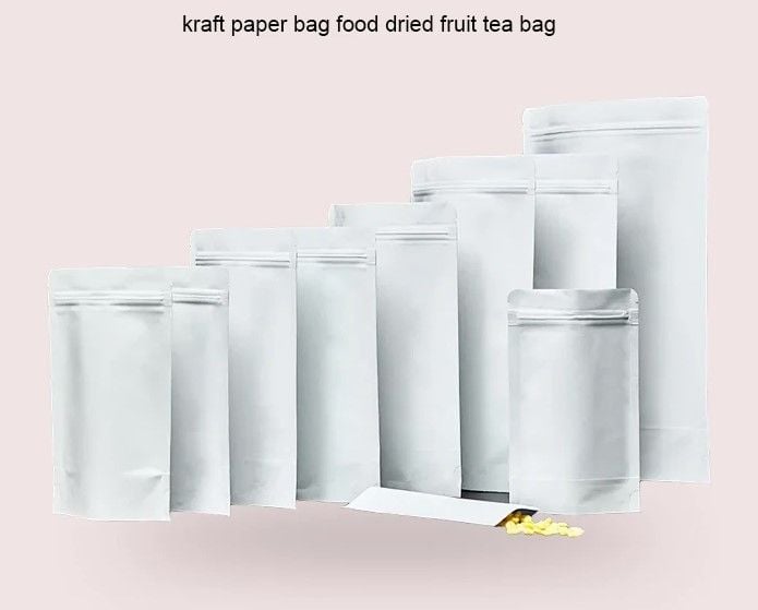 Beyaz Kraft Alüminyum Kilitli Doypack 1000 - 8.5x14.5cm