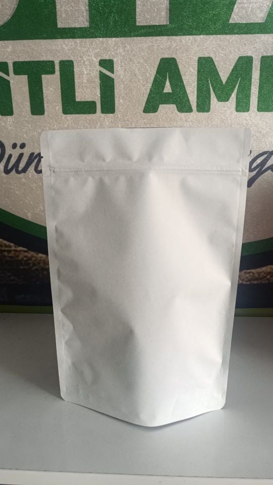 Beyaz Kraft Alüminyum Kilitli Doypack
