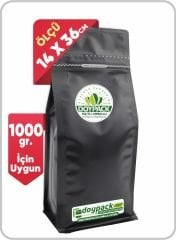 Mat Siyah Kilitli Metalize Flat Bottom 1000 - 11.5x21.5 - Valfsiz