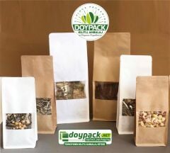 Kraft Pencereli Flat Bottom 50 - 14x35cm