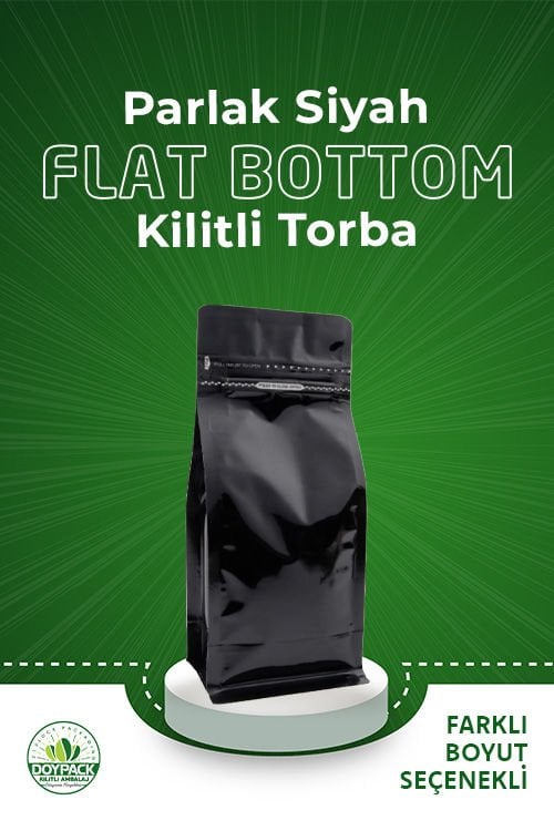 Parlak Siyah Kilitli Flat Bottom