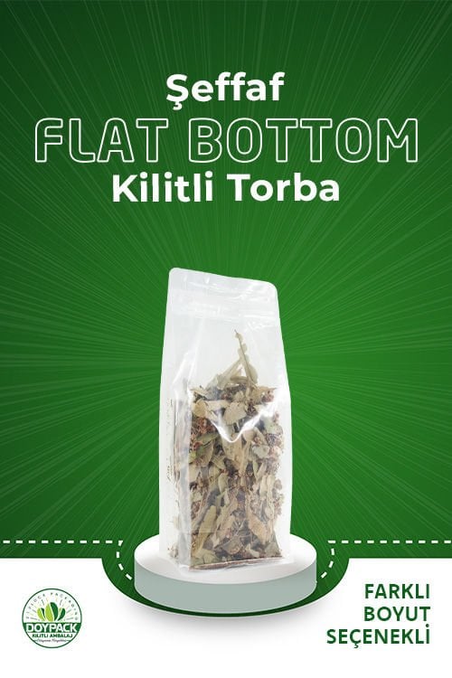 Şeffaf Kilitli Flat Bottom 50 - 12x22cm