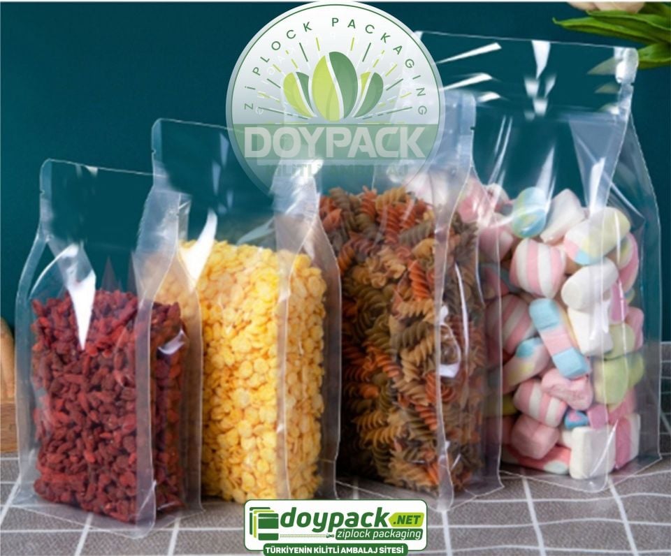 Şeffaf Kilitli Flat Bottom 50 - 12x22cm