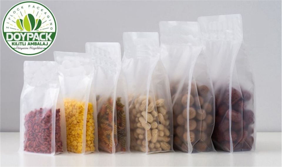 Şeffaf Kilitli Flat Bottom 1000 - 16x32cm