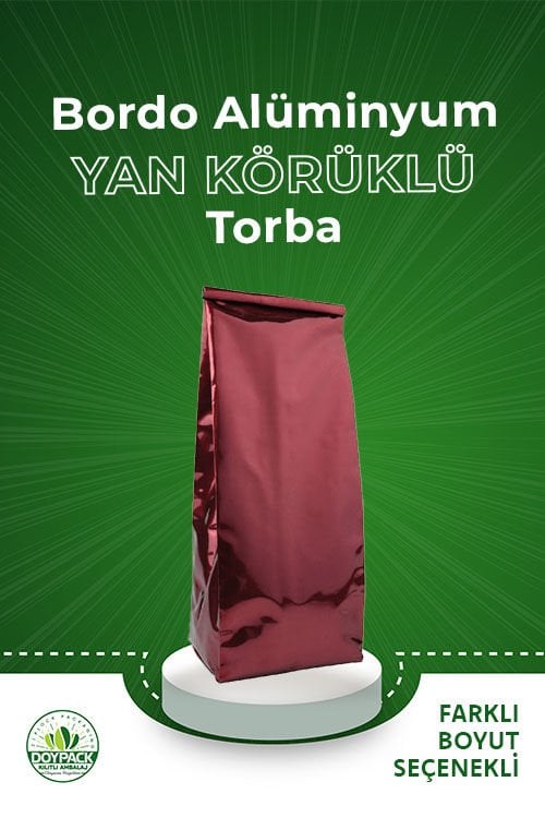 Bordo Alüminyum Yan Körüklü Torba 500 - 12.5x40cm