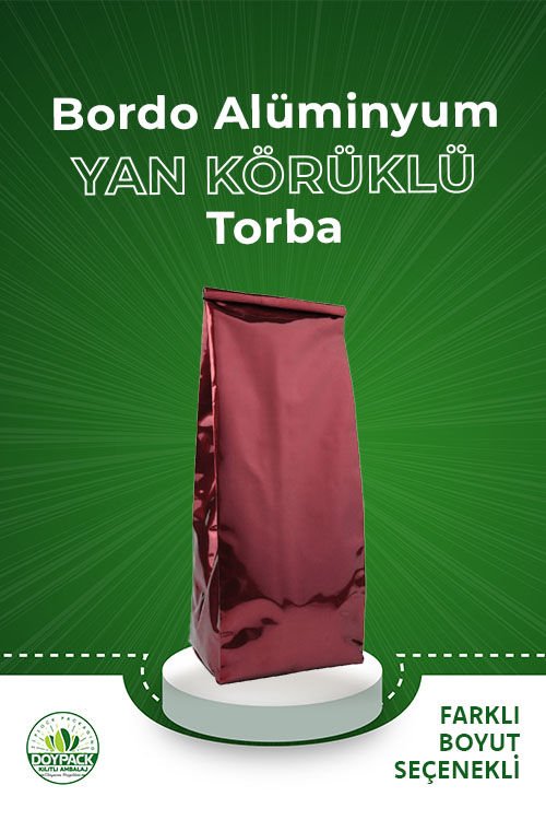 Bordo Alüminyum Yan Körüklü Torba