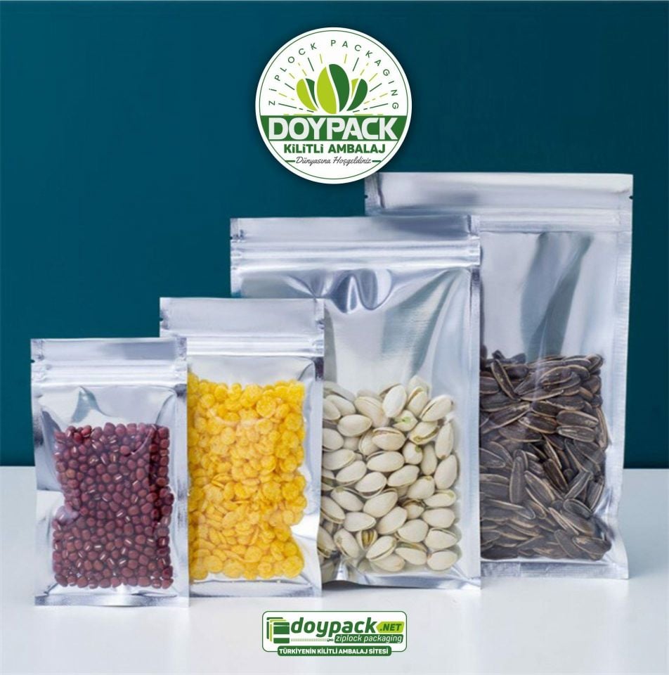 Şeffaf Metalize Gümüş Doypack 3000 - 8.5x14.5cm