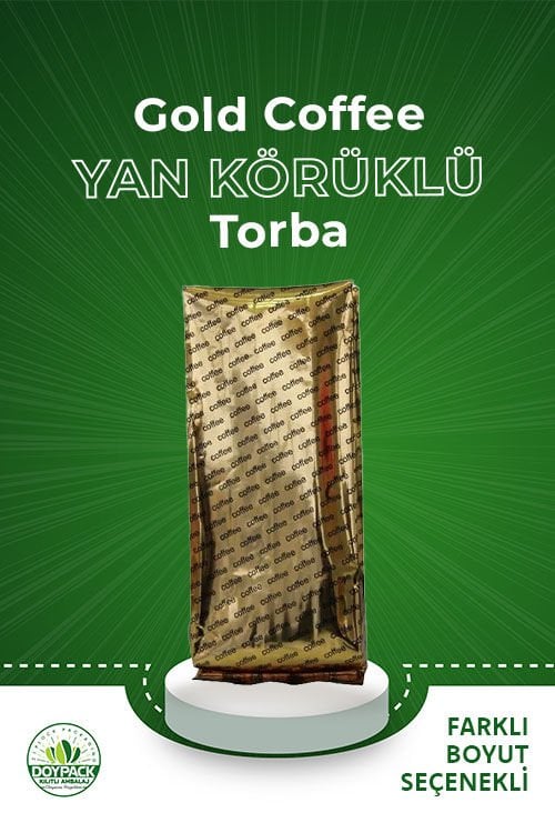 Gold Coffee Yan Körüklü Torba
