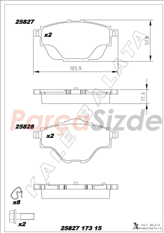 Arka Disk Balata 3008/5008/Grandlandx/Ds7