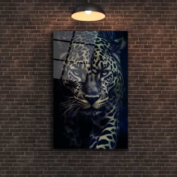 Koyu Leopar Cam Tablo