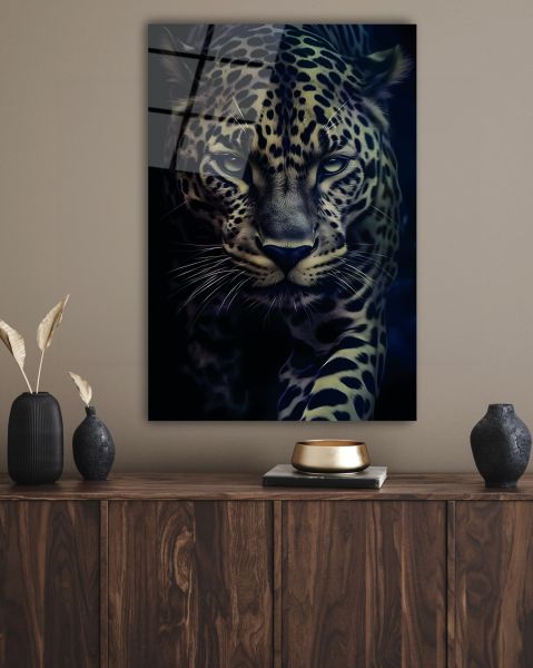 Koyu Leopar Cam Tablo