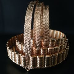Gold Kaplama Aynalı Söz-Nişan Çikolata Sepeti 3 lü Set