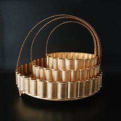 Gold Kaplama Aynalı Söz-Nişan Çikolata Sepeti 3 lü Set