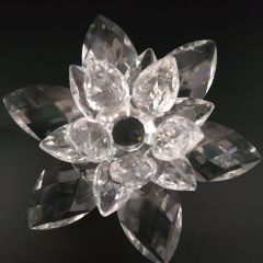 Dekoratif Kristal -Cam Tekli Mumluk -Nilüfer Çiçeği