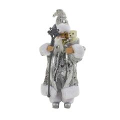 GÜMÜŞ PULLU NOEL BABA 35cm