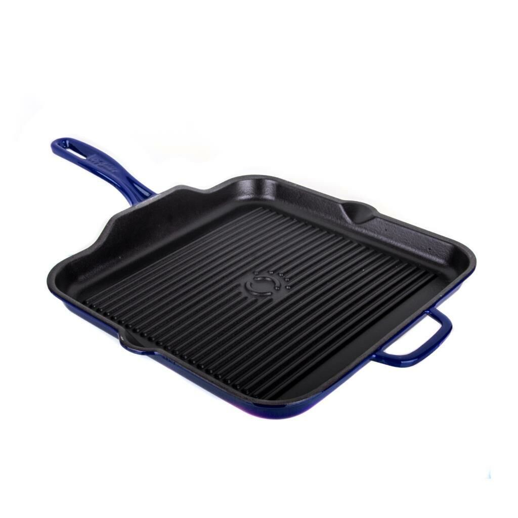 MAVİ DÖKÜM DEMİR GRILL TAVA 30X30CM