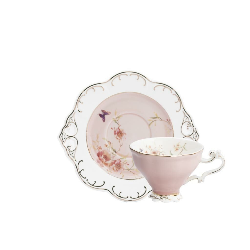 FLOWER PEMBE TEK KİŞİLİK TÜRK KAHVESİ FİNCANI