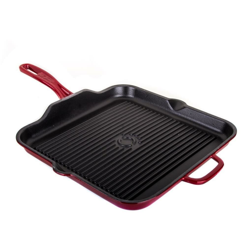 KIRMIZI DÖKÜM DEMİR GRILL TAVA 30X30CM