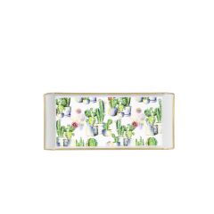 BEYAZ DESEN1 DİKDÖRTGEN TEPSİ 13X29CM