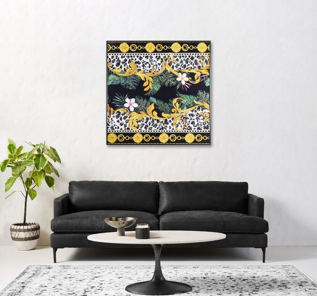 LEOPAR TROPİK TABLO 100X100CM