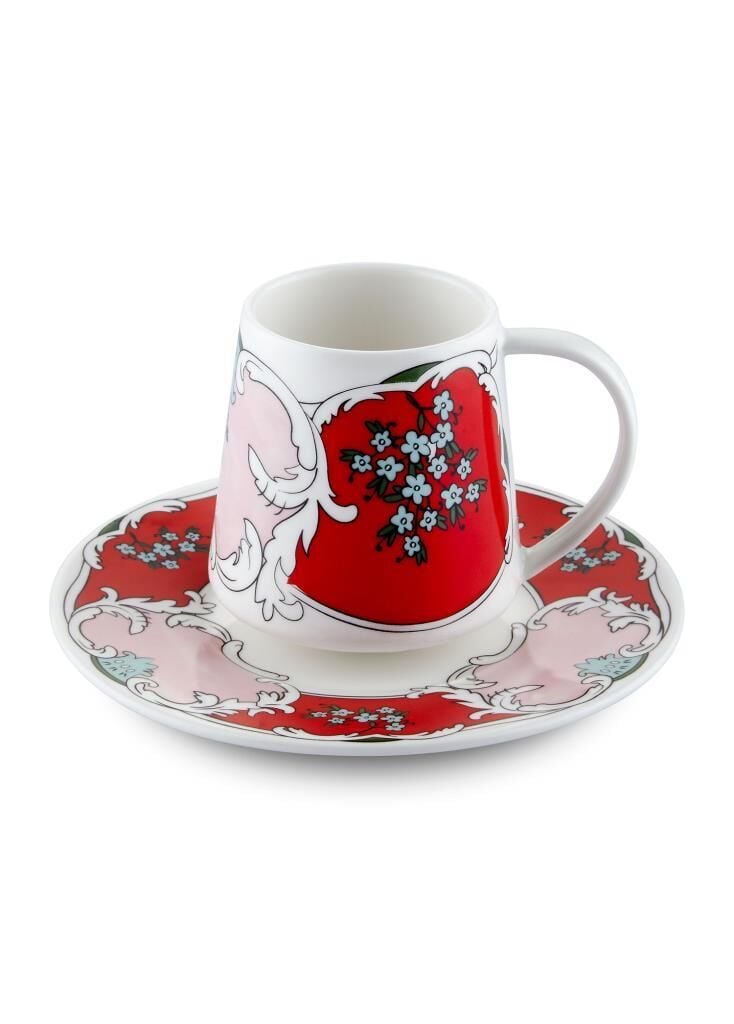 AMORE RED TEK KİŞİLİK TÜRK KAHVESİ FİNCANI 100ML