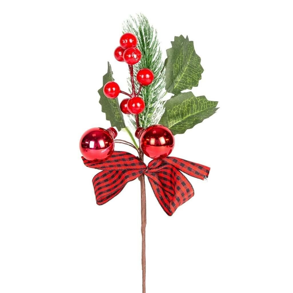 BERRY TOPLU KURDELELİ NOEL DEKOR 24CM