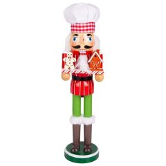 KIRMIZI YEŞİL AŞÇI KURŞUN ASKER NOEL DEKOR 37CM