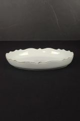 WAVE BEYAZ ALTIN OVAL SUNUM TABAK 33CM
