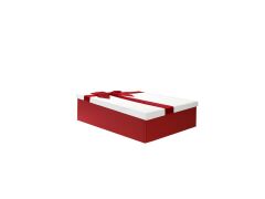 KIRMIZI BEYAZ FİYONKLU KUTU 16CM
