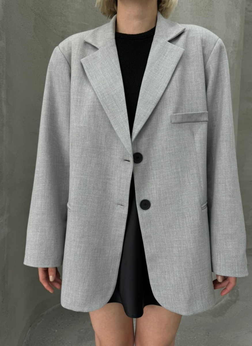 GRİ ÇİFT YIRTMAÇLI BLAZER