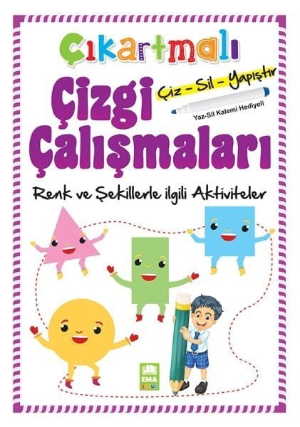 Çıkartmalı Çizgi Çalışmaları-Renk ve Şekillerle ilgili Aktiviteler