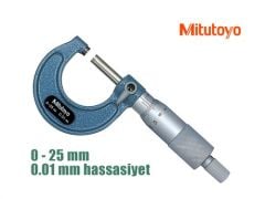 Mitutoyo 103-137 Hafif Ve Atölye Tipi Dış Çap Mikrometresi 0-25 mm / 0.01 mm