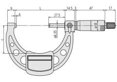 Mitutoyo 103-142-10 Hafif ve Atölye Tipi Dış Çap Mikrometreleri 125-150 mm / 0.01 mm