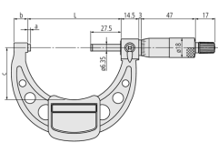 Mitutoyo 103-143-10 Hafif ve Atölye Tipi Dış Çap Mikrometreleri 150-175 mm / 0.01 mm