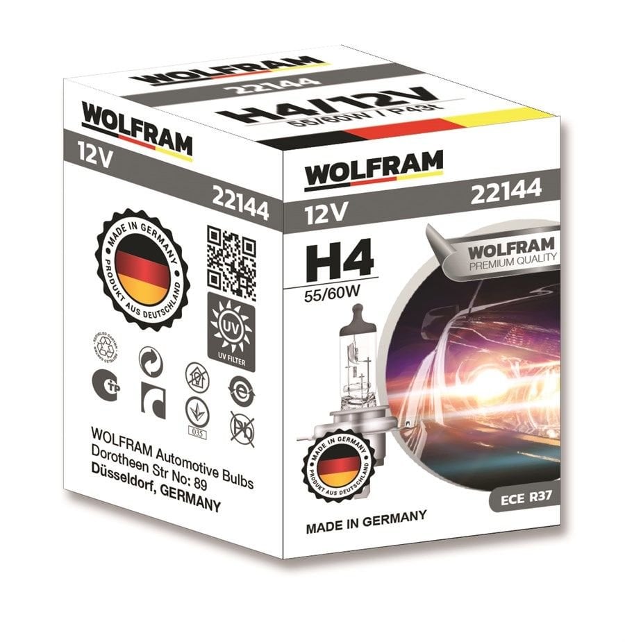 Wolfram H4 Standart Işık Tırnaklı P43T