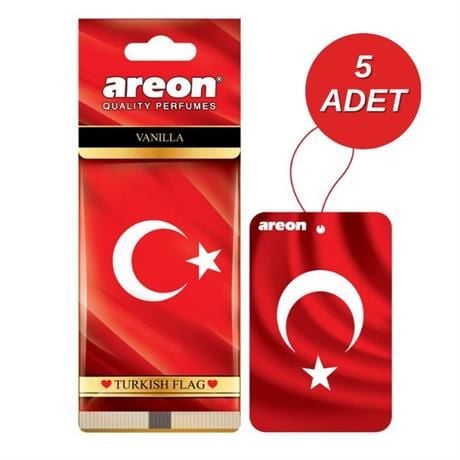 Areon Türk Bayrağı Vanilla Oto Araç Kokusu 5'li