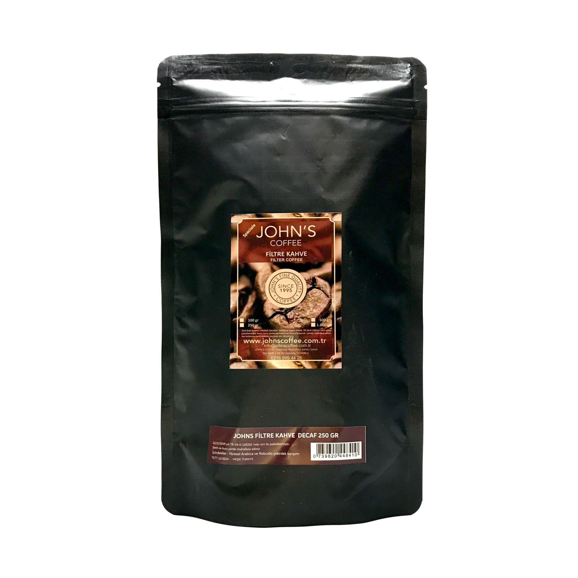 JOHN'S  DECAF FİLTRE KAHVE 250 GR