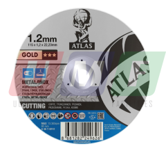 Atlas Metal - Paslanmaz Çelik Kesme Taşı 115 MM 1,2X22,23 Gold