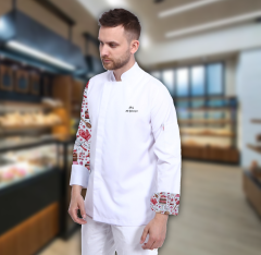 Kolu Pasta ve Pastacılık Desenli Pastry Chef Şef Ceketi