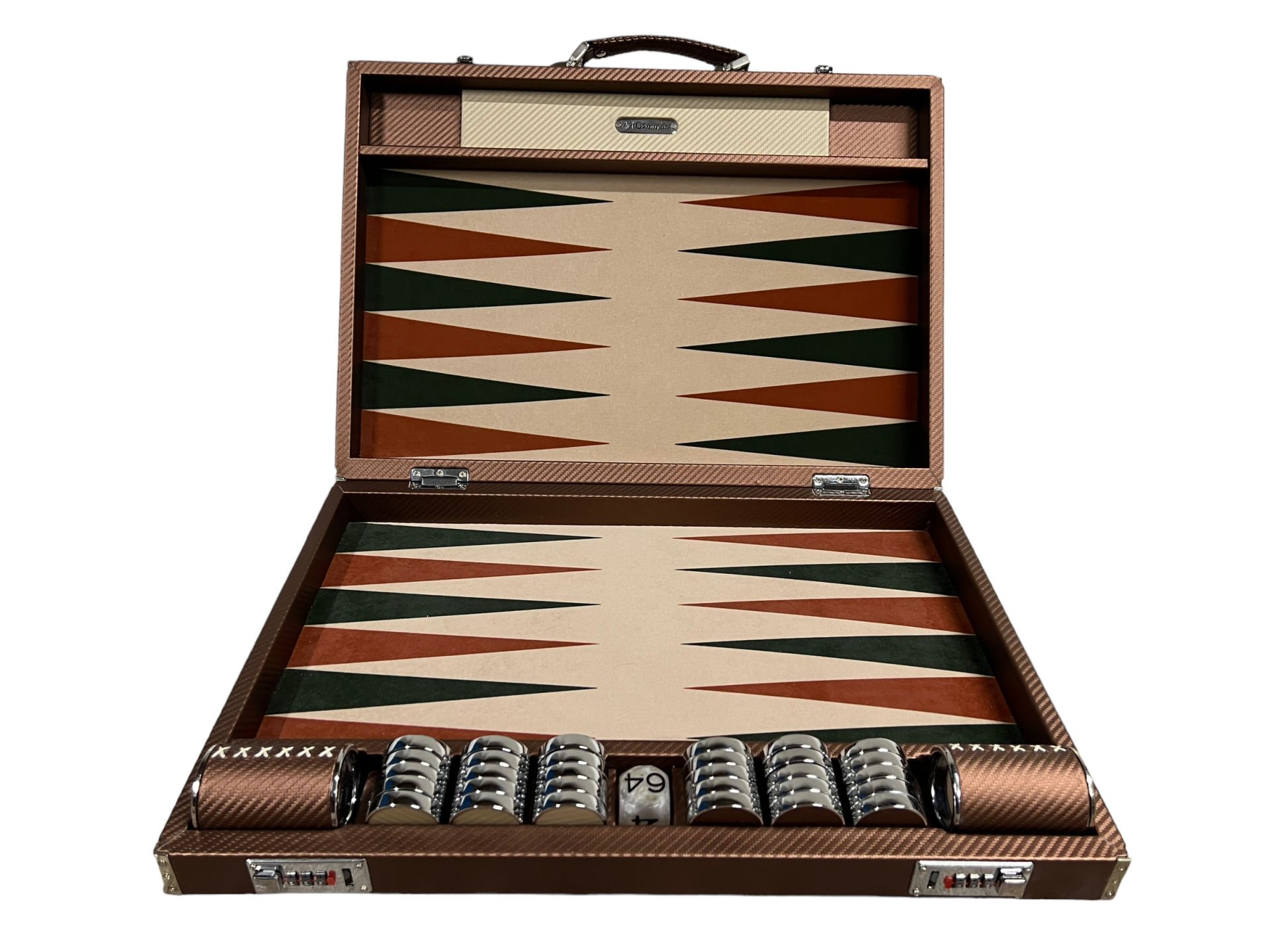 Cappucino Carbon Fiber Look Backgammon Board