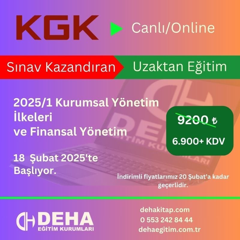 2025/1. Dönem KGK Kurumsal Yönetim CANLI+KAMP+VİDEOLU Eğitim (FULL PAKET)