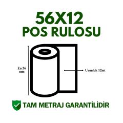 56x12 Yazarkasa Pos Rulosu Metraj Garantili