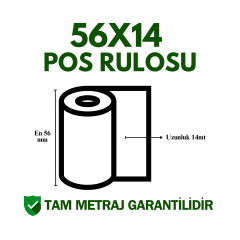 56x14 Yazarkasa Pos Rulosu Metraj Garantili