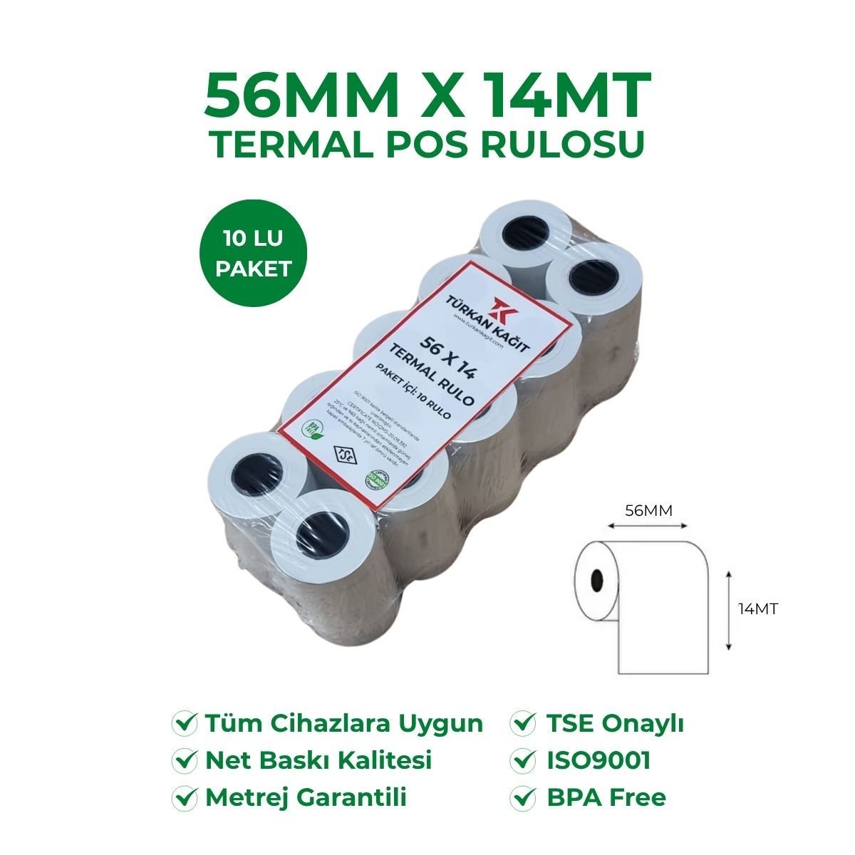 56X14 Termal Yazarkasa Pos Rulosu