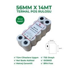 56X14 Termal Yazarkasa Pos Rulosu