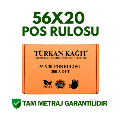 56x20 Yazarkasa Pos Rulosu Metraj Garantili