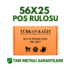 56x25 Yazarkasa Pos Rulosu Metraj Garantili